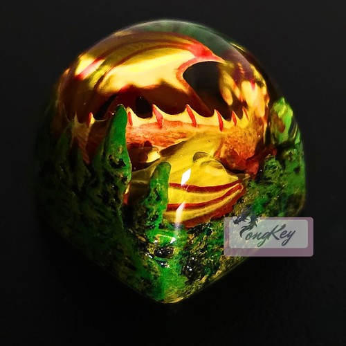 Sleeping Ember Dragon - Handpainted Artisan Resin Keycap for Mechanical Keyboard - Picture 3 of 4
