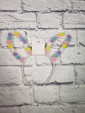 NEW Claire's Easter Bunny Ear Multi-Color Pompom Headband