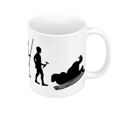 Tasse Céramique Mug Histoire de l'humanité - Evolution Pêche Poisson
