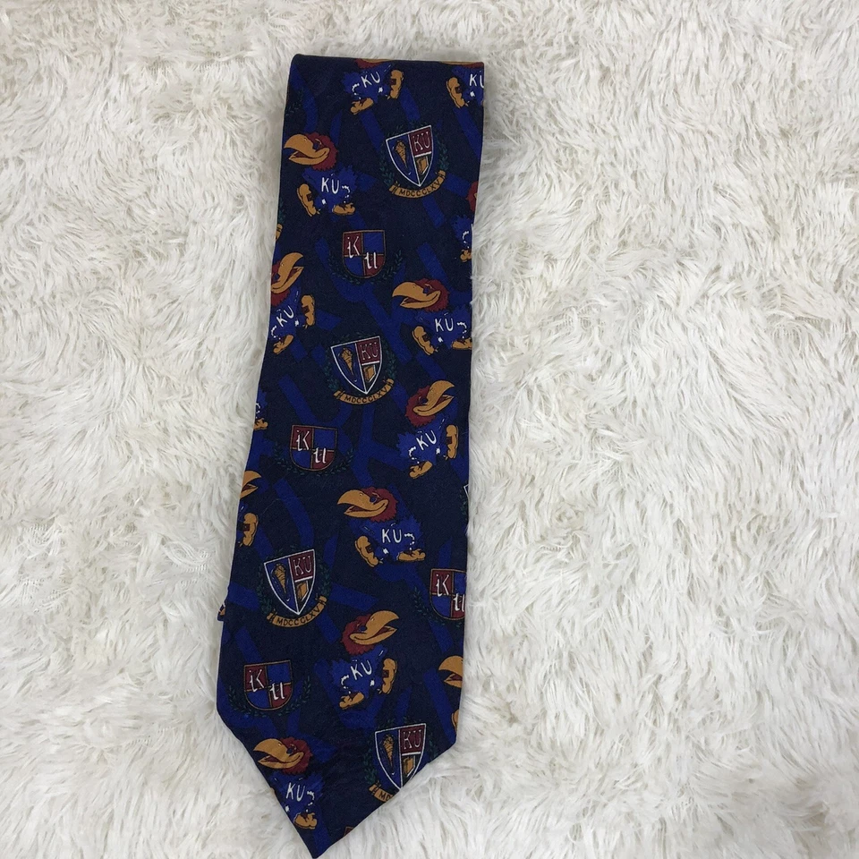 Corbata izquierda combinada para hombre vintage Kansas University KU corbata para cuello Foto 2 de 4