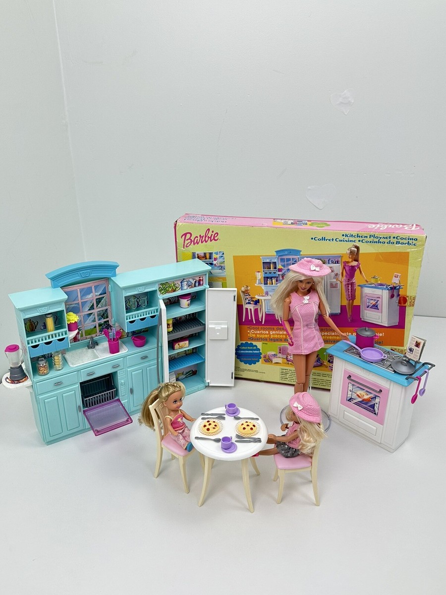 Vintage Barbie Kitchen Playset 2002 Mattel Complete w/Box Fridge