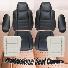 For 2002-2007 Ford F250 F350 Super Duty Lariat XL Front Leather Seat Cover Black