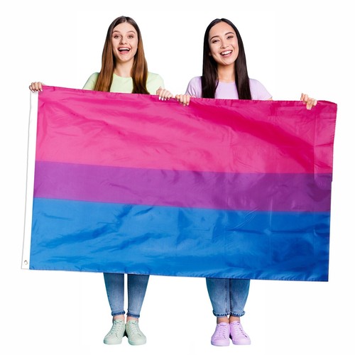 BANDERA DEL ORGULLO BISEXUAL 5X3FT POLIÉSTER DECORACIÓN INTERIOR EXTERIOR LGBTQ ORGULLO GAY - Imagen 8 de 8