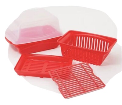 Cook's Essentials 6-Piece Microwave Multi-Cooker, RED