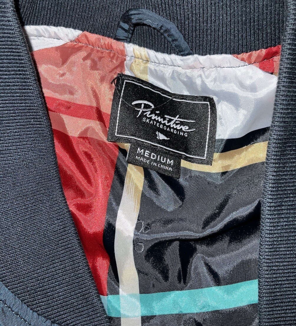 PRIMITIVE Jacket Size Medium Blue Windbreaker Ska… - image 4