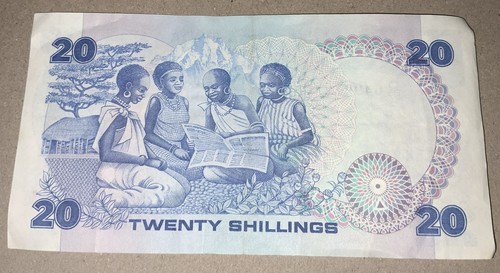 3 billetes de chelines vintage del Banco Central de Kenia 1 x 20 (1984) 2x10 (1989+92) - Imagen 3 de 8