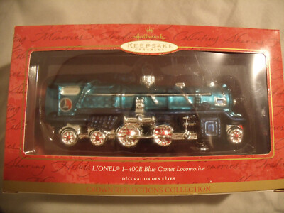 Hallmark Keepsake Crown Reflections Lionel 1-400E Blue Comet Blown Glass 2001