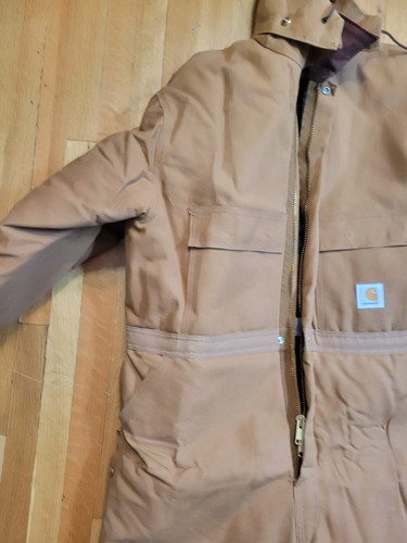 Carhartt Coveralls Quilt Lined Duck Workwear Sz 42S Short w/ HOOD USA - Picture 5 of 18