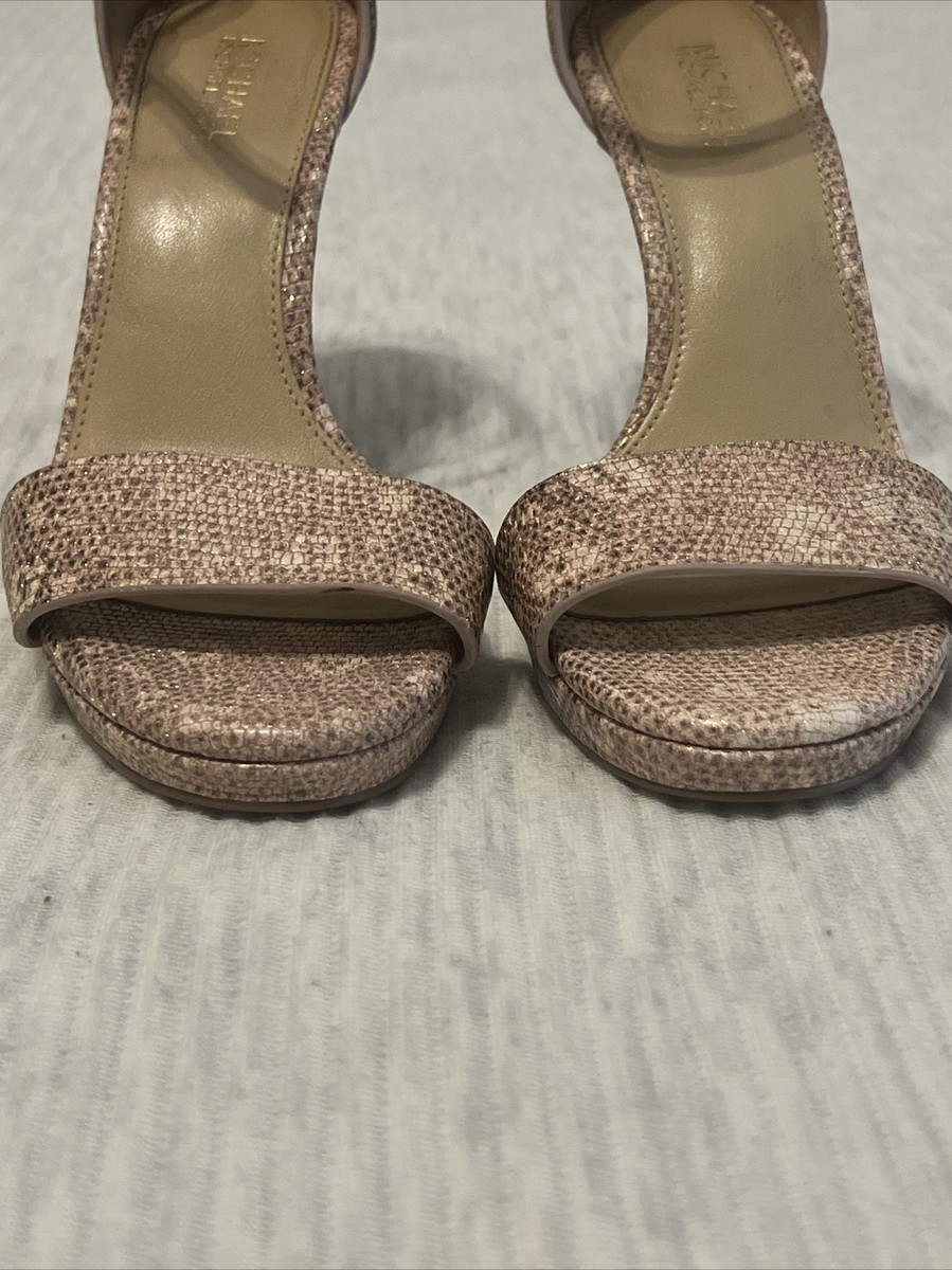 Suede Sandal Stiletto Sandals Michael Kors Hutton Chain Mesh - Main Image