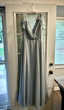 DB Bridesmaid Dress - Flutter Sleeve Full Skirt Style #F20065 Dusty Blue - New