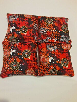 4 Cornhole Fire Department Bags Corn Hole Firefighter FS