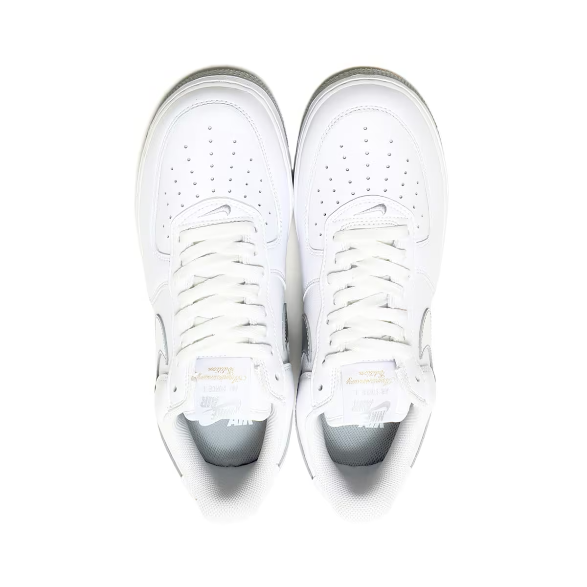Nike Air Force One Retro Shoes White Trainers Silver Swoosh