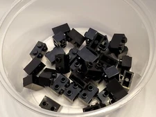 11211 LEGO NEW Parts Brick Modified 1x2 w/ Side Studs BLACK - Lot of 4 - 6138173