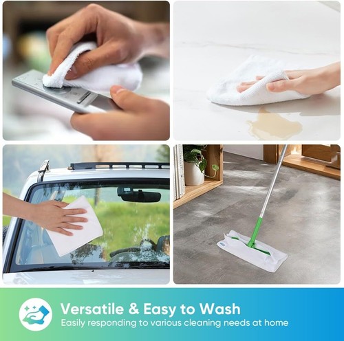 12 Pack Microfiber Cleaning Cloths, 4 Color Assorted, 11.5" x 11.5" Rags - Picture 87 of 96