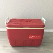 Vintage Coca-Cola Coke Carry Picnic 25 qts Cooler Ice Chest & Box