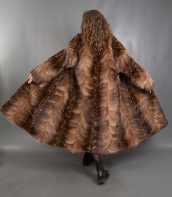 15390 GORGEOUS REAL RUSSIAN SABLE COAT SWINGER VERY LONG BEAUTIFUL LOOK  SIZE XL