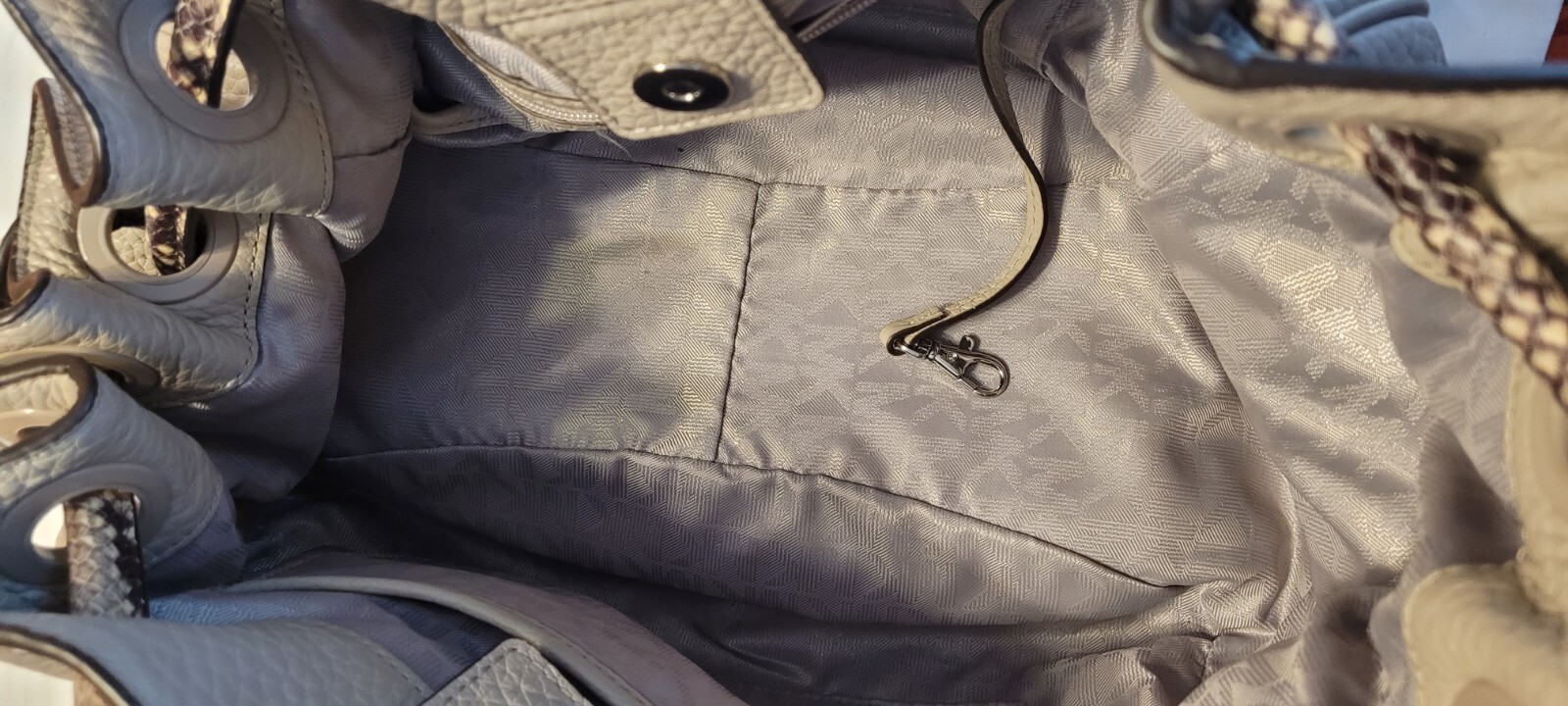 Authentic MICHAEL KORS Satchel Python Snake Taupe… - image 9