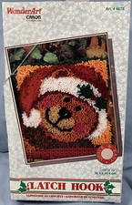 Caron Latch Hook Kit Christmas Jingle Bear 4675 NEW SEALED 12X12" Holiday Craft