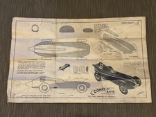 Vintage Comet Model Hobbycraft Comet Jet Racer 11" x 17" Blueprint- Chicago, ILL
