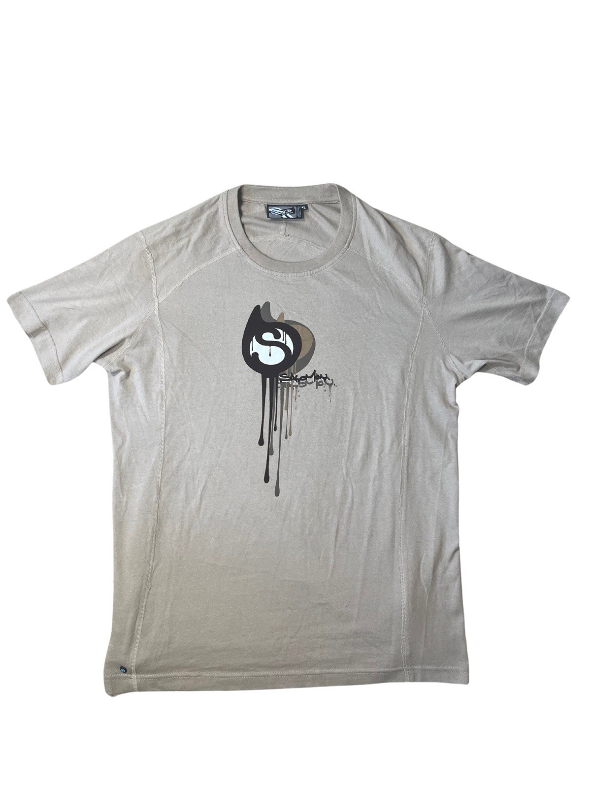 T shirt uomo Salomon vintage con scritte in feltro marrone taglia XL