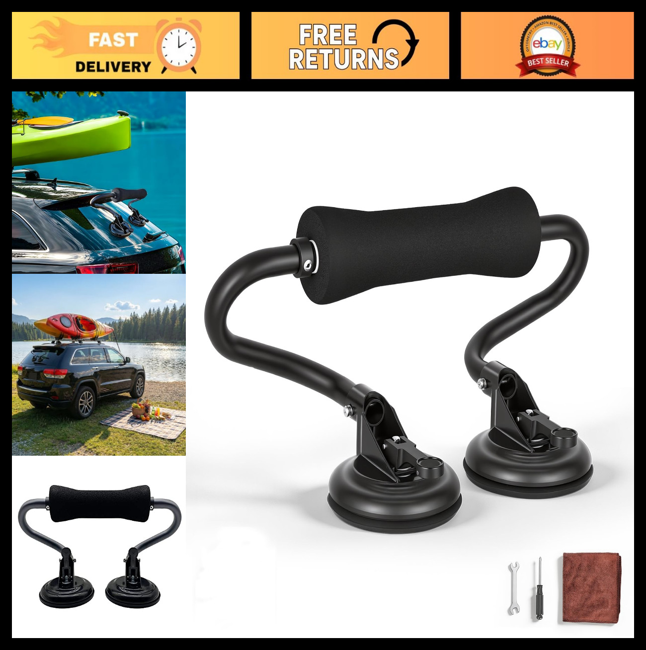 Load Assist Roller For Suv Roof Rack - Suction Cup Lift System