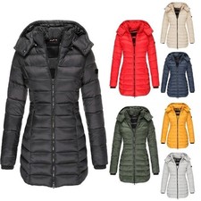 Womens Winter Long Puffer Coat Ladies Outdoor Windproof Warm Jacket with Hood
