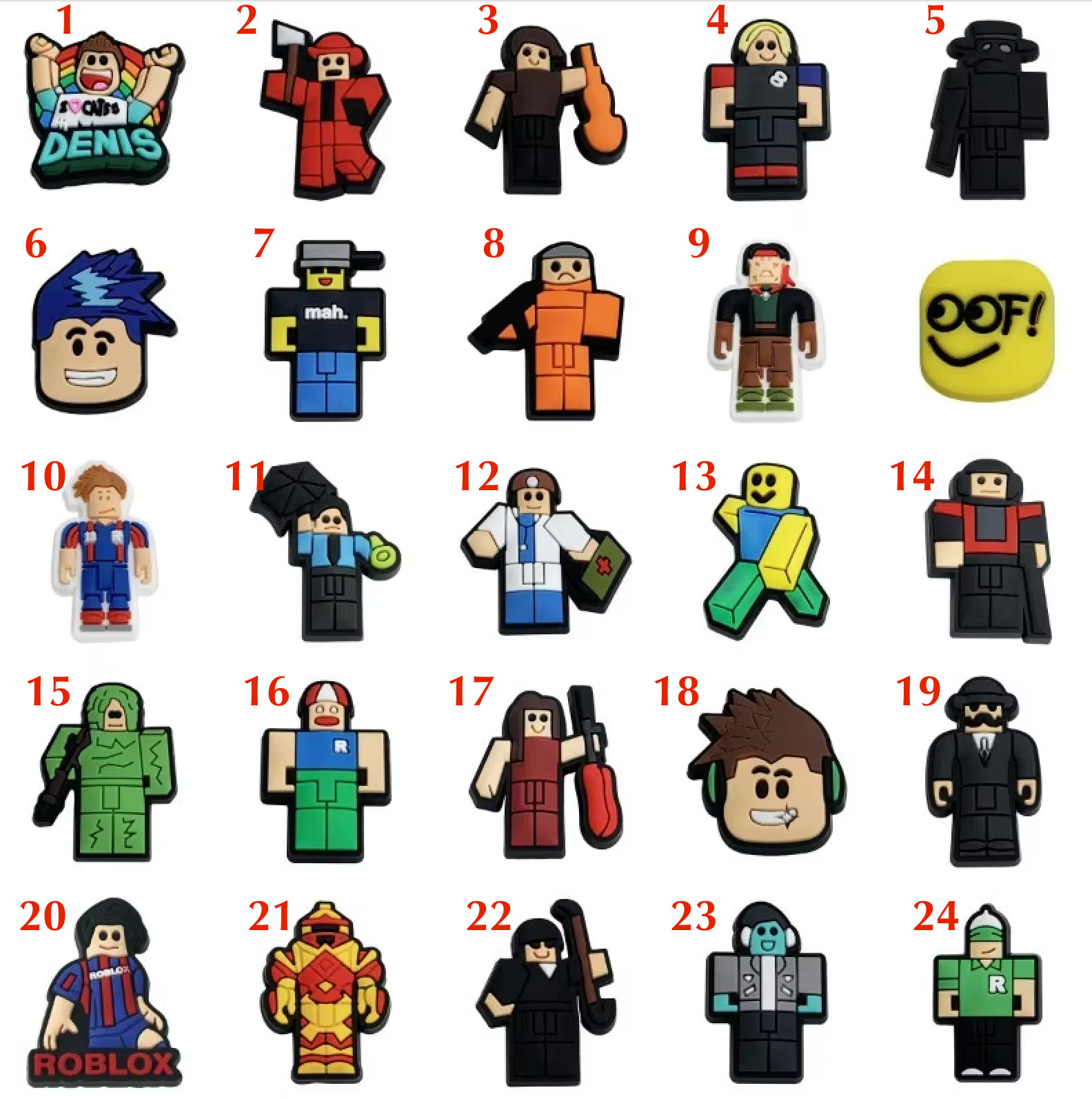 Dijes para zapatos Roblok para Crocs PVC impermeables 1 costo de envío por pedido