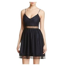 NEW Likely Size 6 Black Sleeveless Dress Glencoe Fence Lace Crocheted Lined