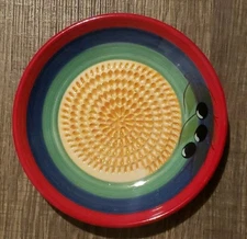 Hand Painted Hand Made Stoneware Pottery Garlic Lemon Ginger Grater 