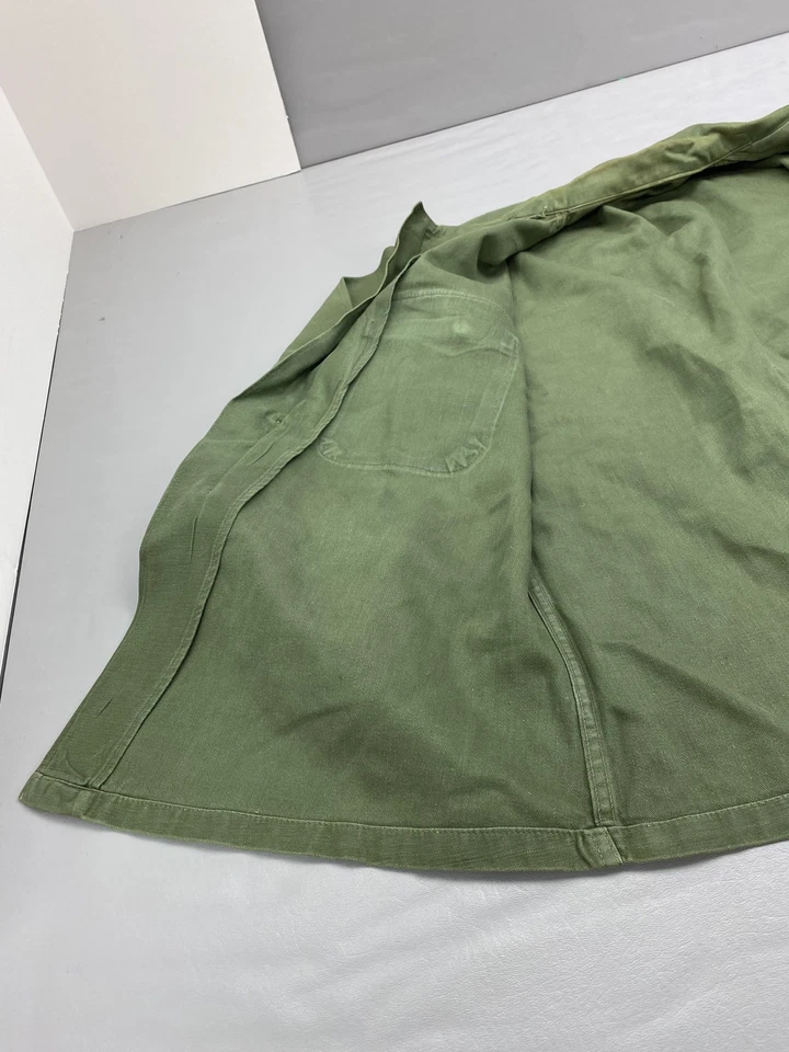 Vintage USMC HBT Utility Shirt Jacket Mens M 38 Green Military Field Uniform - Image 4 of 4