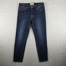 VERVET Skinny Jeans Womens 29 Blue Frayed Hem Ankle Stretch Dark Denim