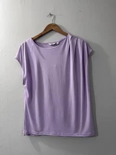 B. Young Purple Pleated T-Shirt/Blouse/Top Uk Small