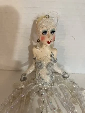 Kurt Adler Van Craig The Vantastiks Showgirls Ornament Crystal Beads 8”