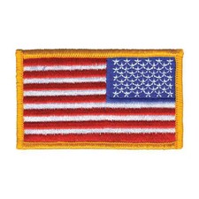 Heros Pride Embroidered Patch,U.S. Flag,Dark Gold 0038 Heros Pride 0038 3 3/8 in