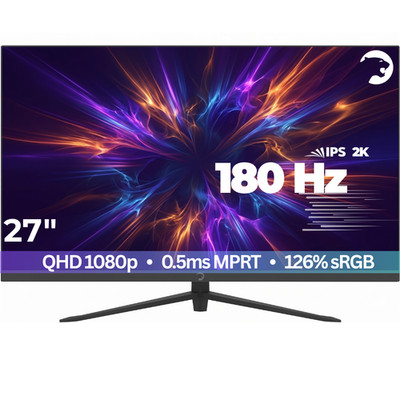GAMEPOWER Sonic T80 27 Zoll Gaming Monitor 2K 1440P IPS 180hz 0,5ms Lautsprecher