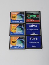 Lot of 6 Compact Flash 1GB 2GB 12GB Memory Card Sandisk UNFORMATTED TESTED
