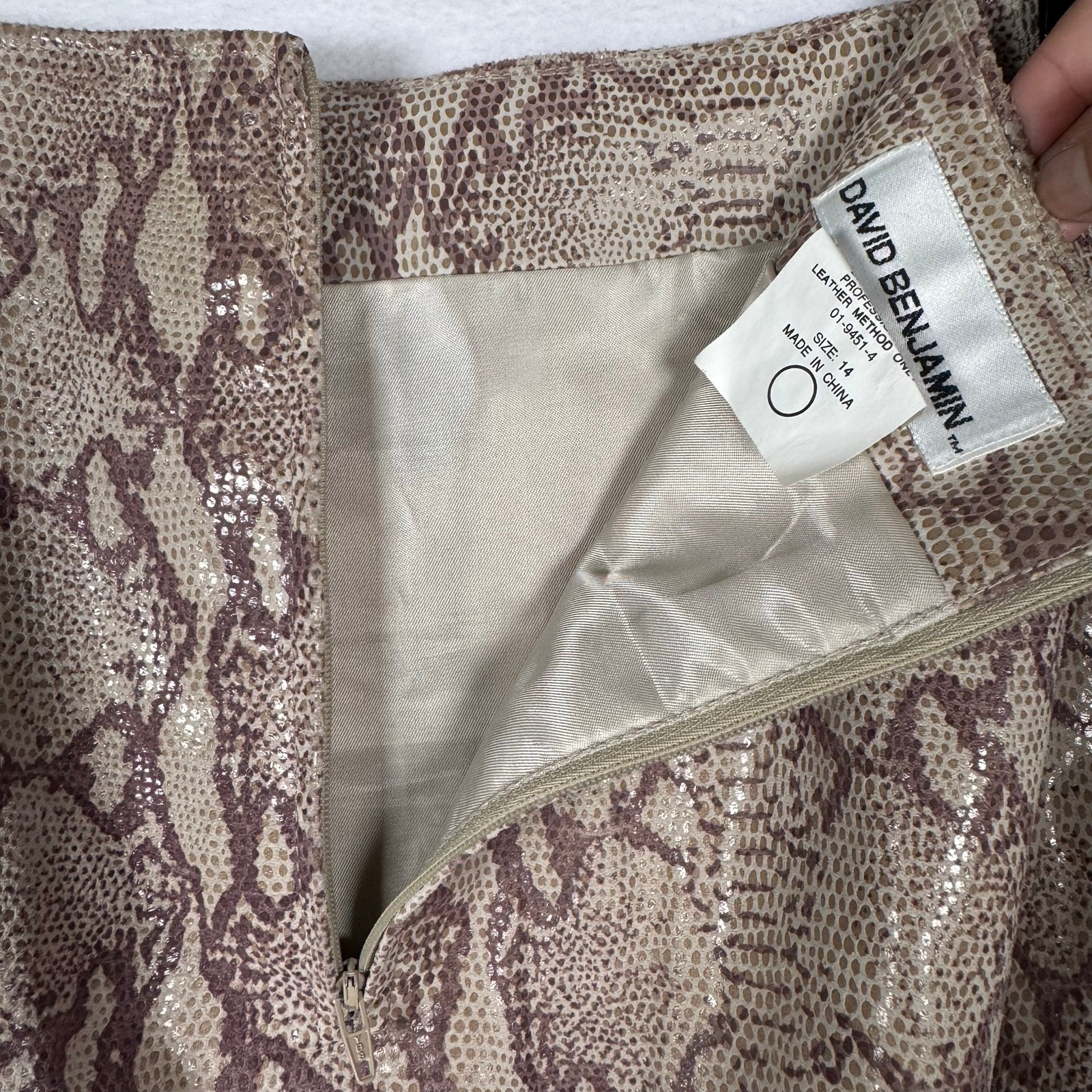 Vintage David Benjamin Snakeskin Python Print Lea… - image 4