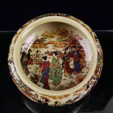 Jingdezhen Porcelain Enamel Color Lady Brush Washer Large Ashtray Stationery