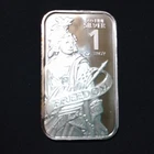 Freedom Statue 1 oz Silver Bar.  .999 Fine Silver. Slight tarnish on side