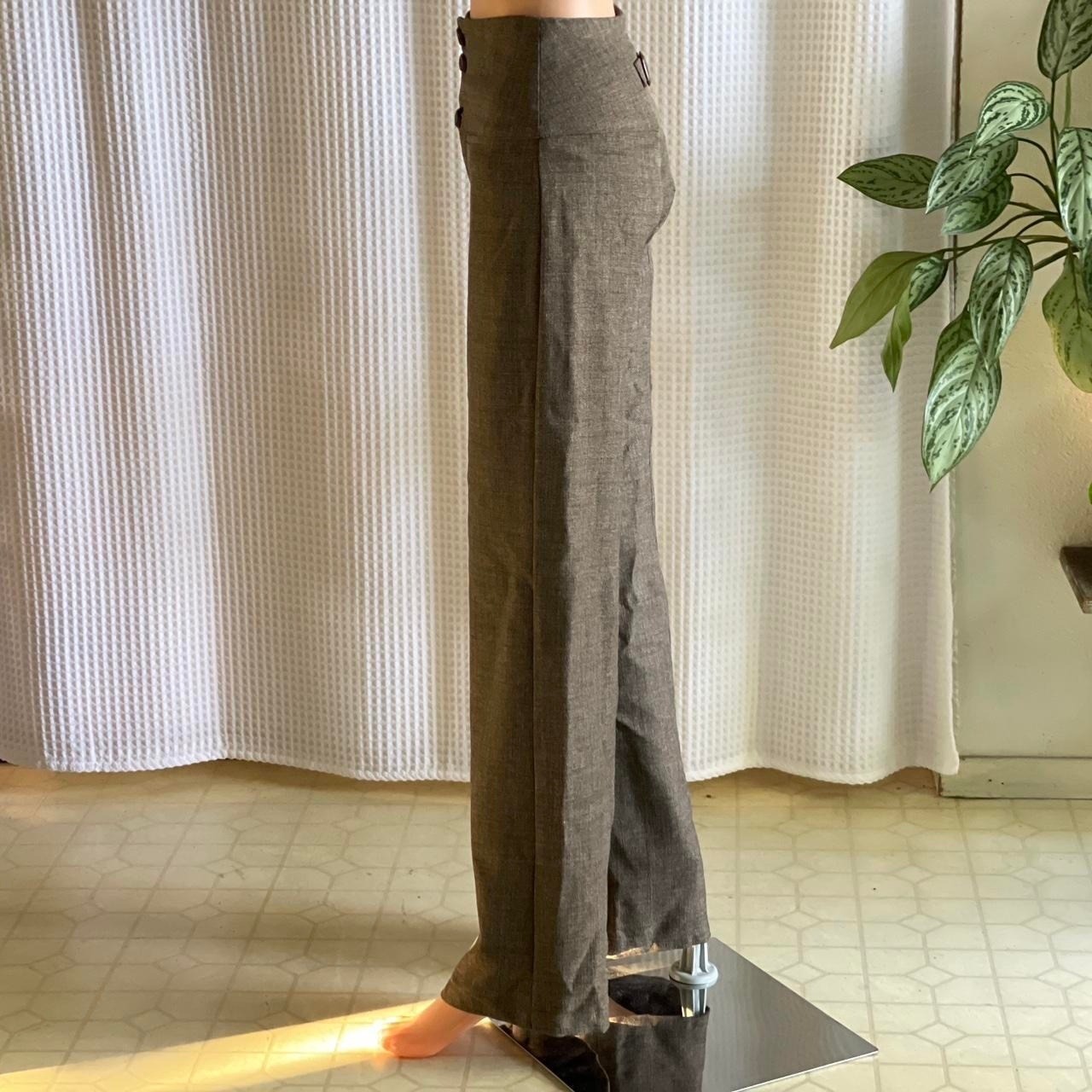 Vintage Y2K Paala High Waisted Wide Leg Trousers Brown Button Fly Academia Sz 4