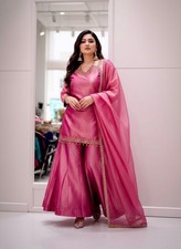 Designer Indian Pakistani top plazzo Bollywood Dress Party Wear Suit wedding