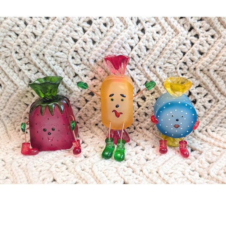 A set of 2006 candy-character figurines that hit the sweet spot between Y2K nostalgia and full-on kitsch — quirky shelf candy (literally).