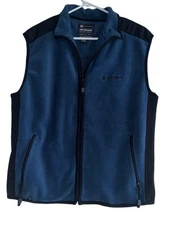 Vintage American Eagle Vest Mens M Blue Fleece Full Zip Performance Y2K READ