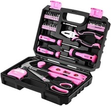 Pink Tool Kit：Tool Set, Pink Hand Tool Kit DIY for Women 42 Pieces, Ladies