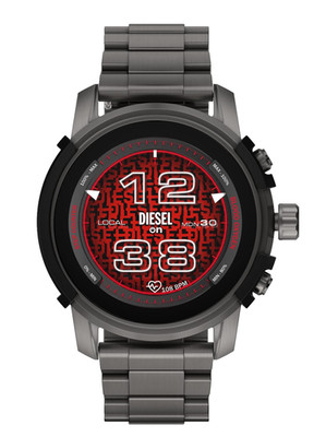 DIESEL DZT2042 GRIFFED GEN 6 GUNMETAL STAINLESS STEEL BRACELET MENS SMARTWATCH