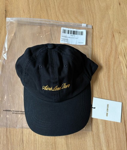 Aime Leon Dore Washed Script Hat - Black Hat Gold Script - One Size - NWT - SS25