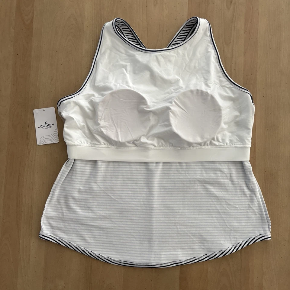 Tanque deportivo 2 en 1 JOCKEY. Azul marino/blanco. Talla XL. Nuevo con etiquetas. Envío rápido Foto 3 de 4