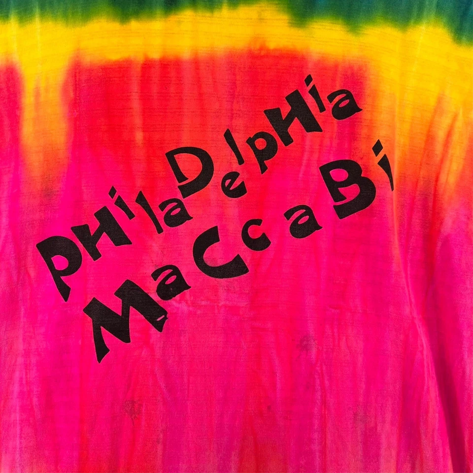 Винтажный Oneill Surfing Philadelphia Maccabi Взрослый L Галстук Окрашенный Одинарный Стежок 90-е - Изображение 3 из 4