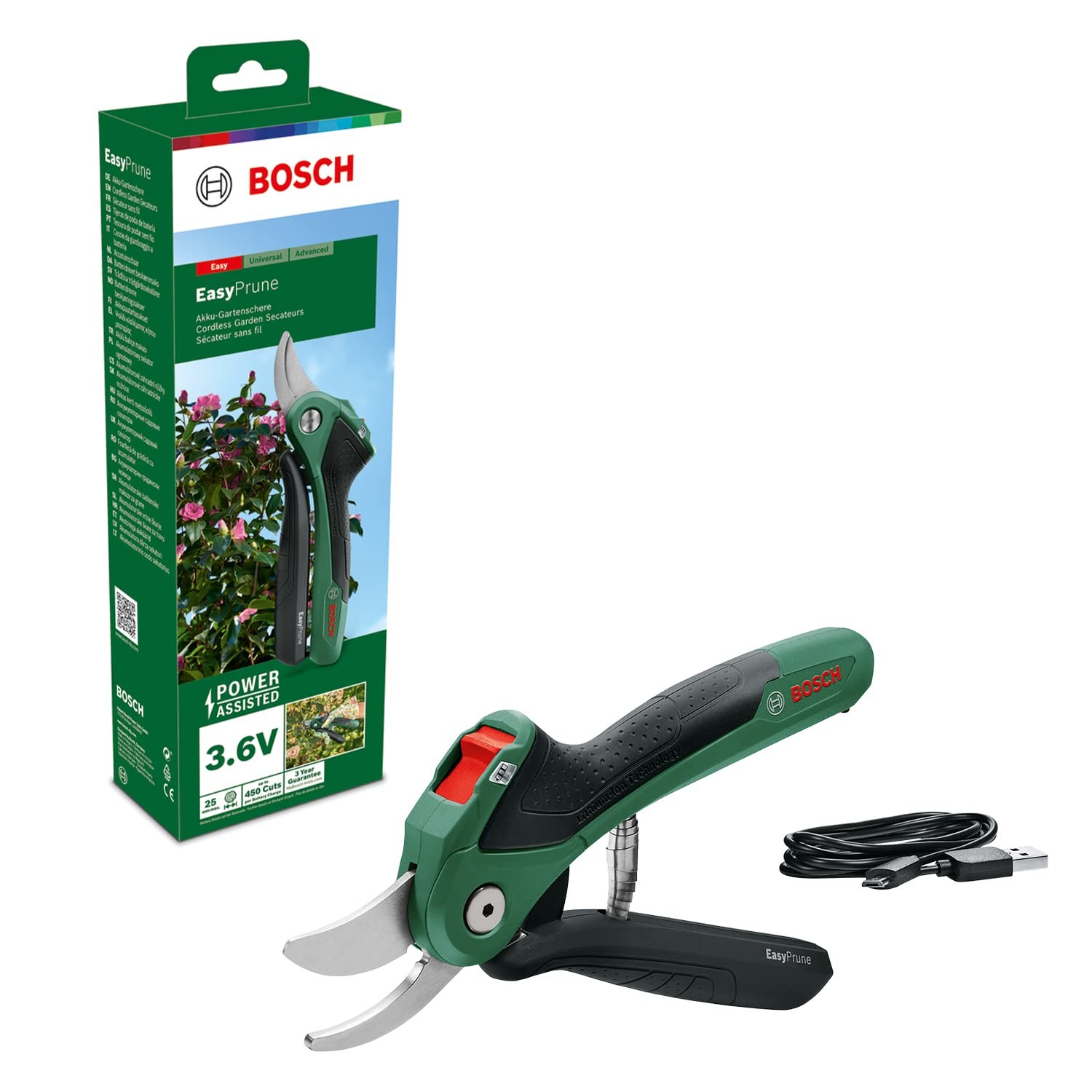 Acquista Bosch EasyPrune: Forbici Potatura Batteria 3.6V USB