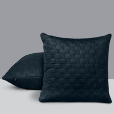 Image of Embossed Velvet Cushion Covers 2 PACK Double Sided Quilted Cushions Sofa Throws